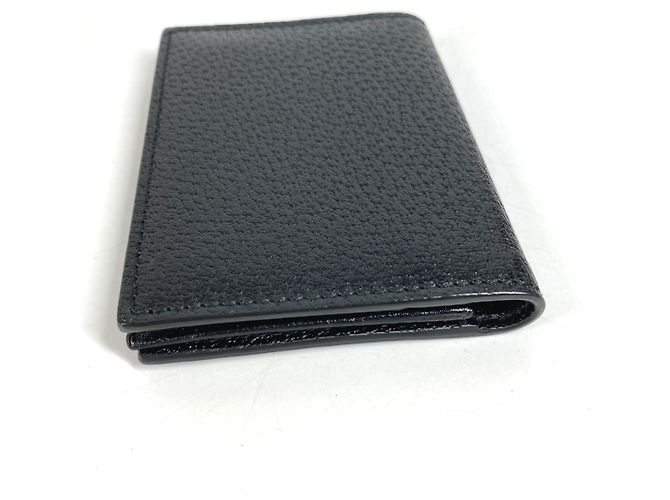 Tarjetero de cuero negro Gucci GG Marmont - vista 3