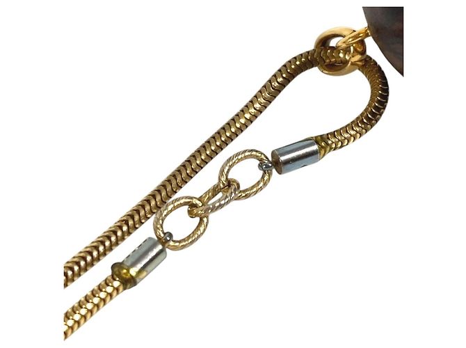 Hermès Collana con catena a sfere in legno marrone e oro Hermes D'oro - vista 8