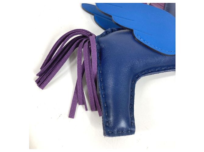 Hermès Portachiavi Cavallo Hermes Cheval Rodeo Pegasus MM Blu Porpora - vista 6