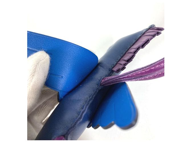 Hermès Portachiavi Cavallo Hermes Cheval Rodeo Pegasus MM Blu Porpora - vista 8