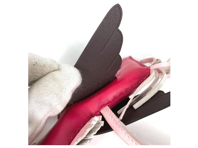 Hermès Portachiavi Cavallo Hermes Cheval Rodeo Pegasus MM Marrone Rosa - vista 10