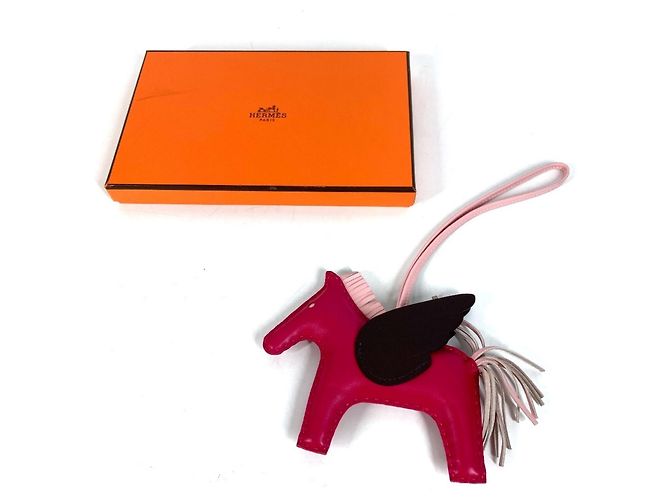 Hermès Portachiavi Cavallo Hermes Cheval Rodeo Pegasus MM Marrone Rosa - vista 6