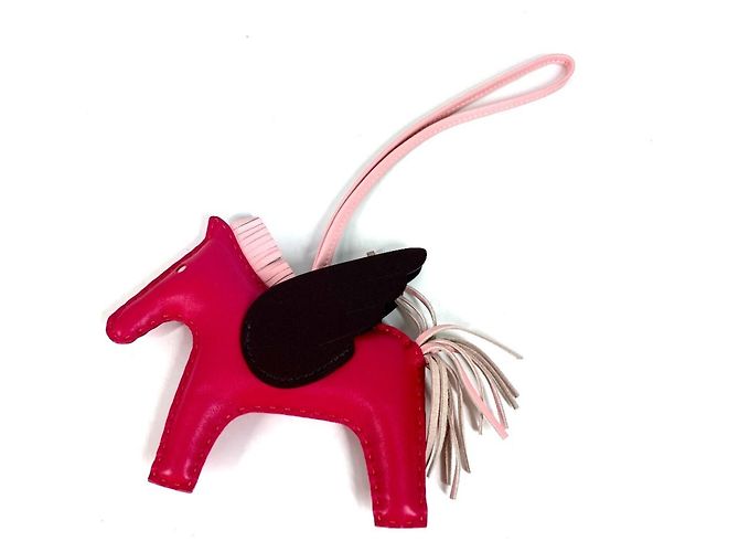 Hermès Portachiavi Cavallo Hermes Cheval Rodeo Pegasus MM Marrone Rosa - vista 7