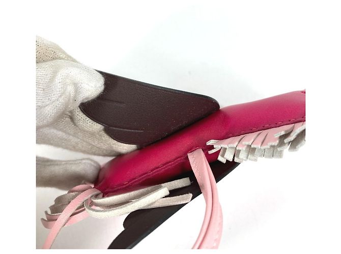 Hermès Portachiavi Cavallo Hermes Cheval Rodeo Pegasus MM Marrone Rosa - vista 9