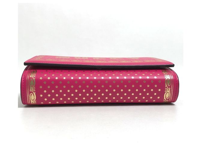 Portafoglio a tracolla con catena in pelle rosa Gucci - vista 3