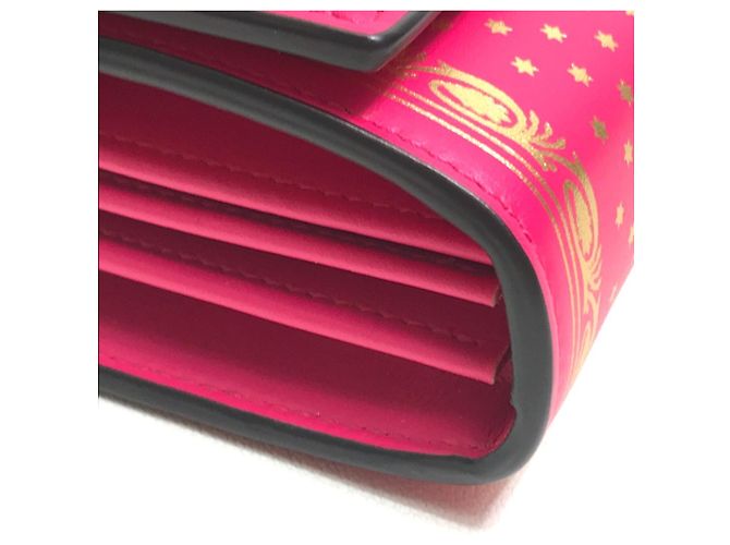 Portafoglio a tracolla con catena in pelle rosa Gucci - vista 4