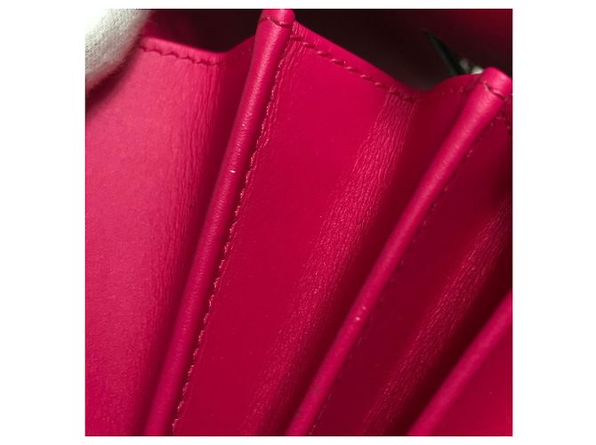 Portafoglio a tracolla con catena in pelle rosa Gucci - vista 9