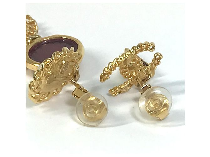 Orecchini Chanel CC Coco Mark Color Stone Faux Pearl Multicolore D'oro - vista 5