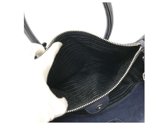 PRADA B2625M Vitello Daino Borsa Tote 2-Way Blu - vista 13