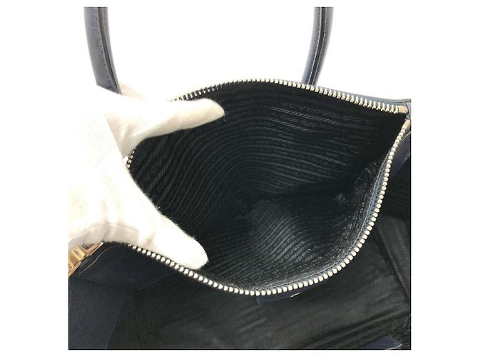 PRADA B2625M Vitello Daino Borsa Tote 2-Way Blu - vista 14