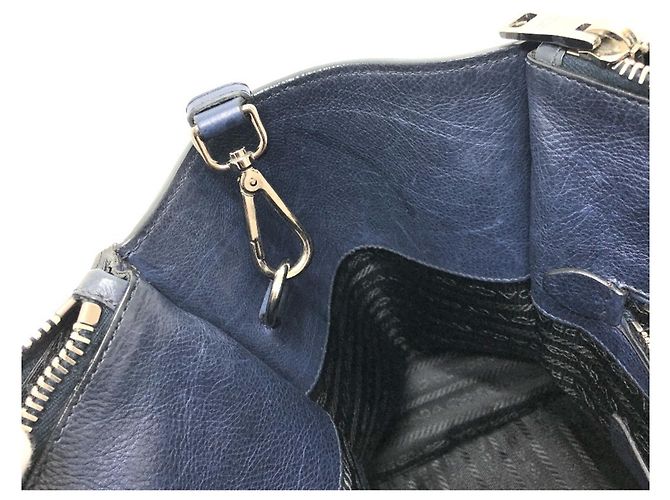PRADA B2625M Vitello Daino Borsa Tote 2-Way Blu - vista 15