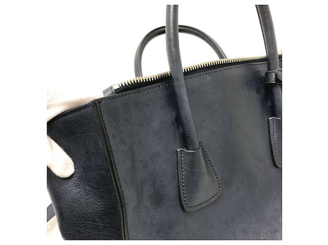 PRADA B2625M Vitello Daino Borsa Tote 2-Way Blu - vista 16