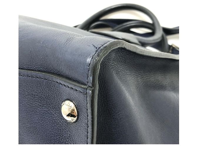 PRADA B2625M Vitello Daino Borsa Tote 2-Way Blu - vista 7