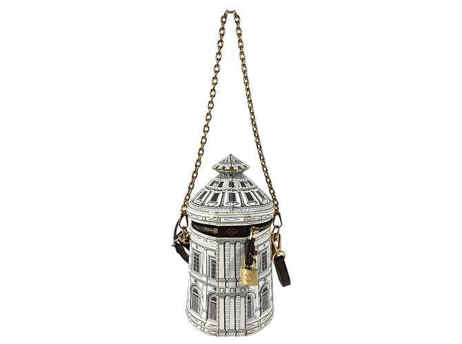 Borsa Louis Vuitton Fornasetti Cannes Marrone Bianco - vista 2