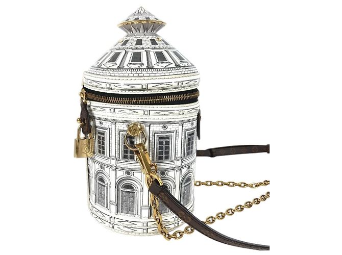 Borsa Louis Vuitton Fornasetti Cannes Marrone Bianco - vista 4