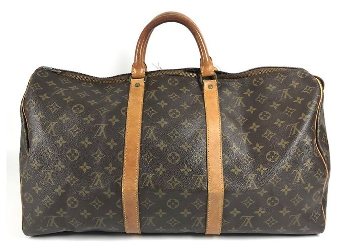 Borsa da viaggio Louis Vuitton Monogram Keepall 50 Marrone - vista 11
