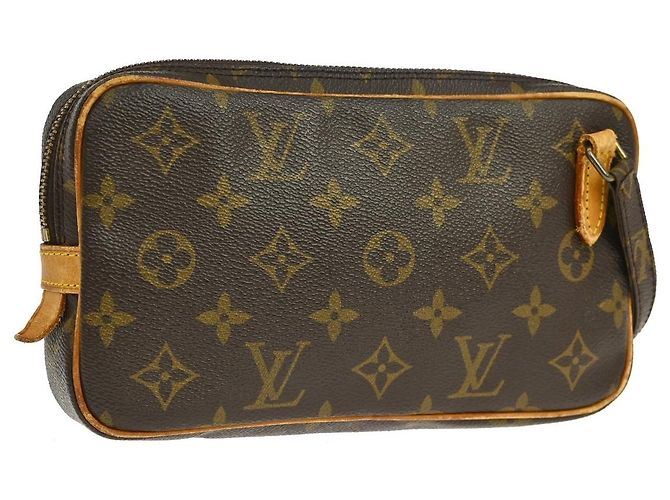 Borsa Louis Vuitton Pochette Marly Bandouliere in Canvas Monogram medium Marrone - vista 2