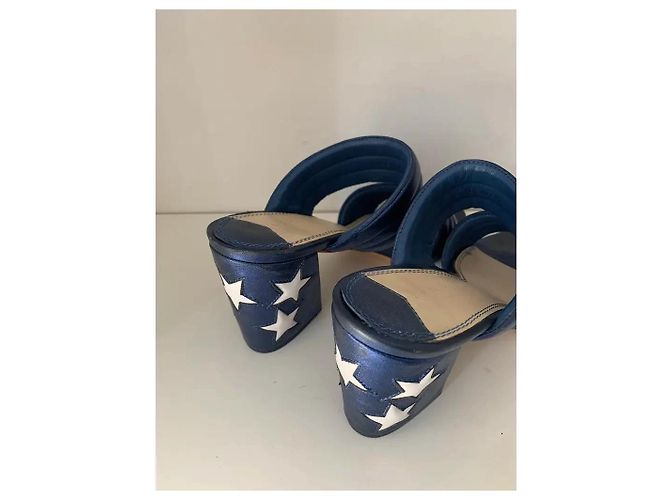 Sandro Sandali blu navy metallizzati con stelle - vista 3