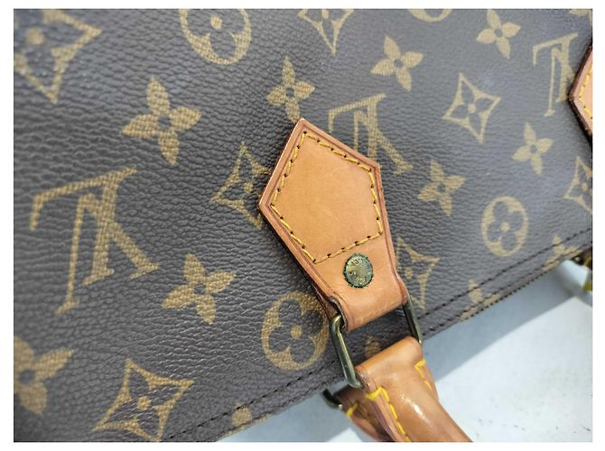 Borsa Louis Vuitton Speedy in Tela Monogram 30 Marrone - vista 3