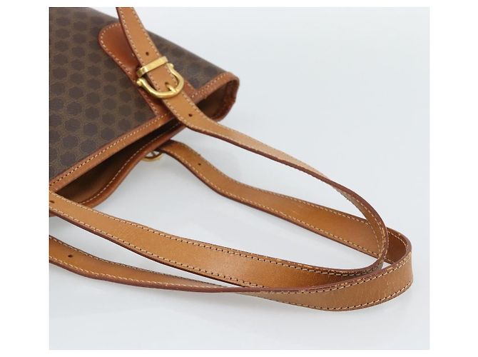 Céline Celine Vintage Macadam Canvas and Leather Marrone - vista 5