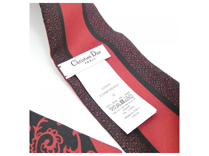 Sciarpa in seta nera e rossa Christian Dior Nero Rosso - vista 3