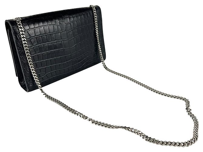 Bolsa de ombro Kate da Saint Laurent em couro com relevo Preto - vista 10