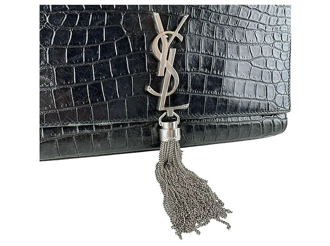 Bolsa de ombro Kate da Saint Laurent em couro com relevo Preto - vista 11