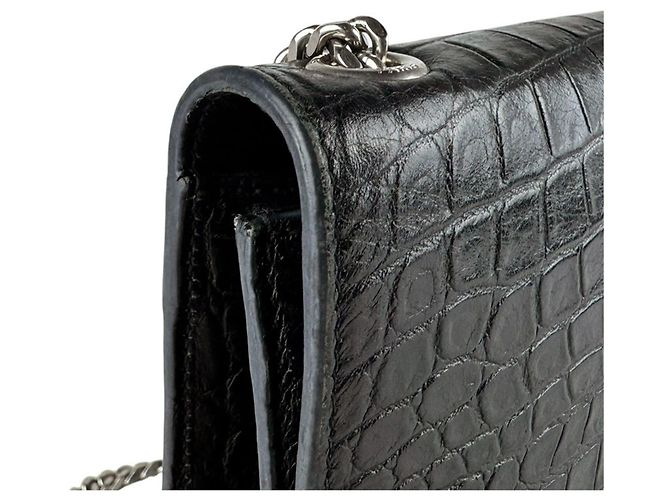 Bolsa de ombro Kate da Saint Laurent em couro com relevo Preto - vista 6