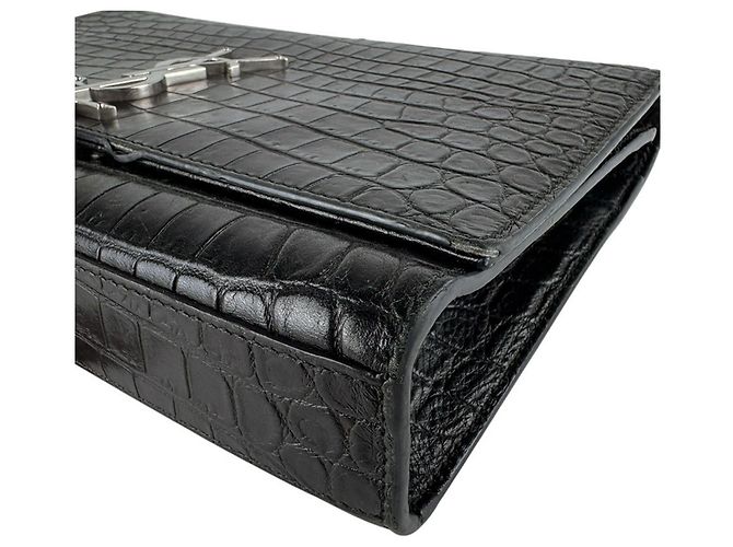 Bolsa de ombro Kate da Saint Laurent em couro com relevo Preto - vista 8