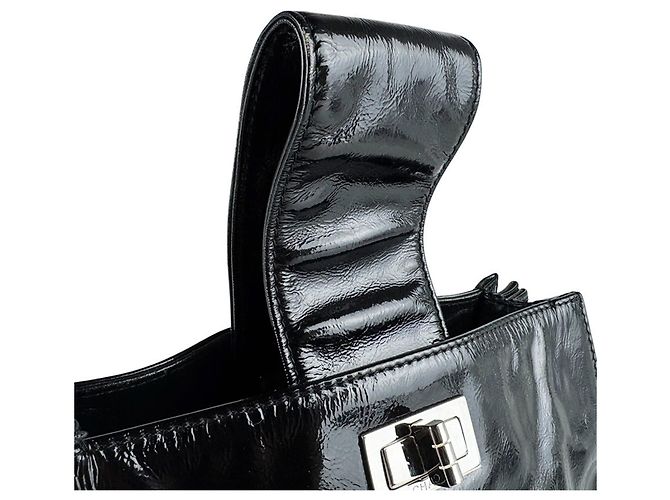 Borsa Chanel 2.55 in vernice nera Nero - vista 10