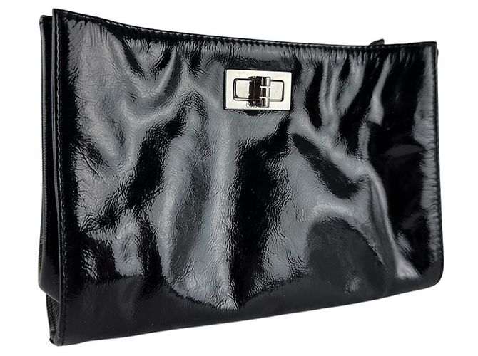 Borsa Chanel 2.55 in vernice nera Nero - vista 12