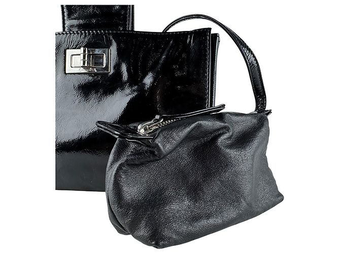Borsa Chanel 2.55 in vernice nera Nero - vista 13