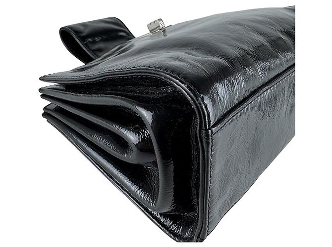Borsa Chanel 2.55 in vernice nera Nero - vista 9