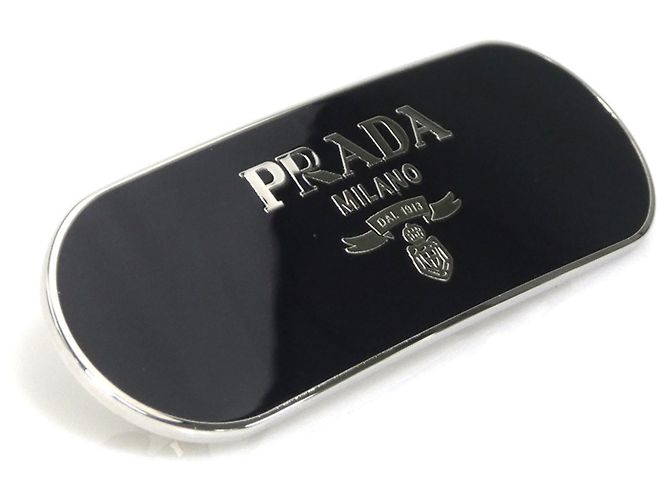 Barrette Prada en metal negro y plata - vista 2