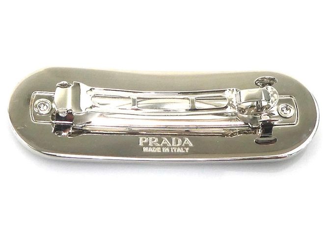 Barrette Prada en metal negro y plata - vista 5
