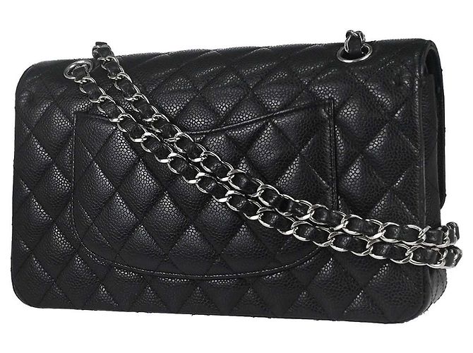 Chanel Timeless - Classic Double Flap Quilted Caviar Medium Nero - vista 2