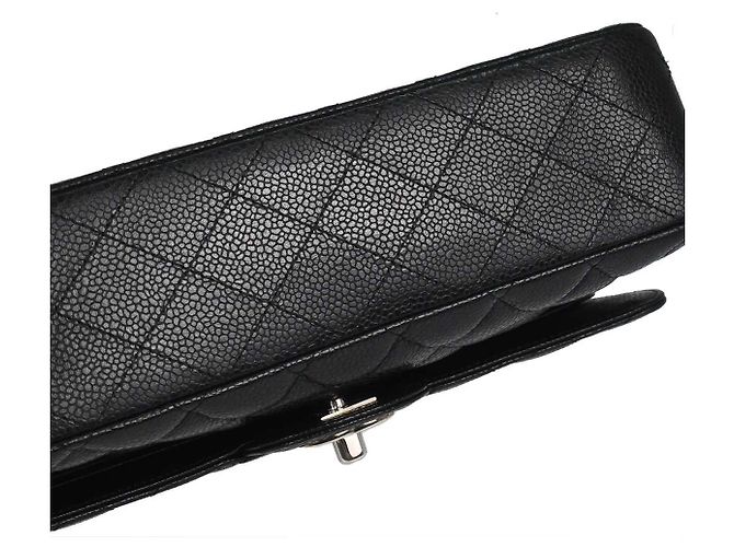 Chanel Timeless - Classic Double Flap Quilted Caviar Medium Nero - vista 3