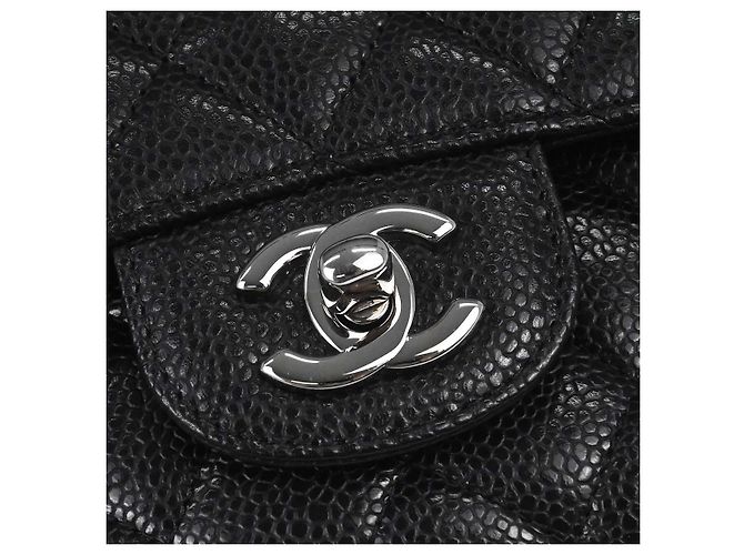 Chanel Timeless - Classic Double Flap Quilted Caviar Medium Nero - vista 7
