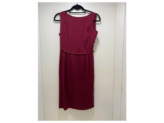 Autre Marque Vestido cruzado Armani Collezioni de seda granate - vista 2