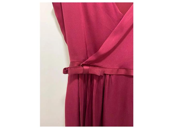 Autre Marque Vestido cruzado Armani Collezioni de seda granate - vista 3