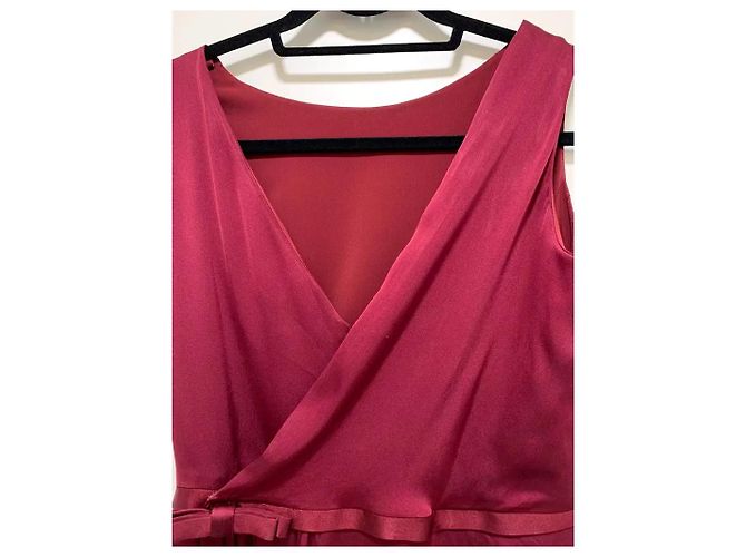 Autre Marque Vestido cruzado Armani Collezioni de seda granate - vista 4