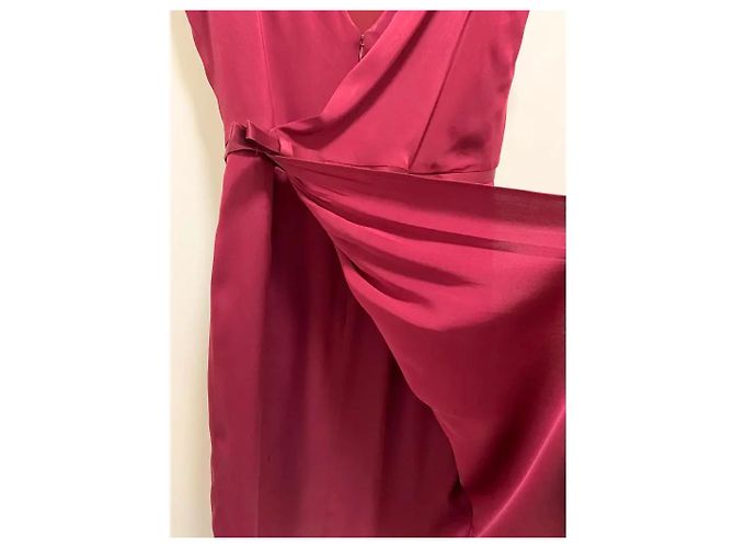 Autre Marque Vestido cruzado Armani Collezioni de seda granate - vista 5