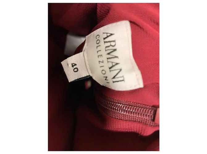 Autre Marque Vestido cruzado Armani Collezioni de seda granate - vista 7