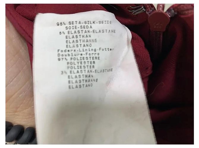Autre Marque Vestido cruzado Armani Collezioni de seda granate - vista 9