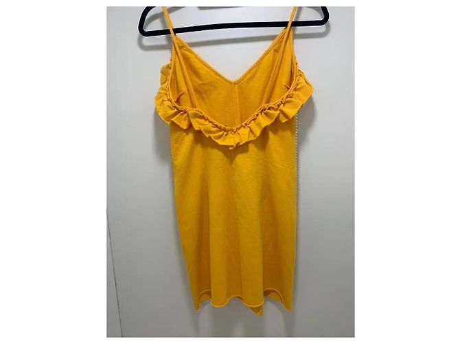 Vestido Mini Amarillo Met con Cristales Decorativos - vista 2
