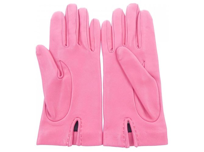 Hermès Hermes Bonnie Chaine d'Ancre Handschuhe Pink - Ansicht 2