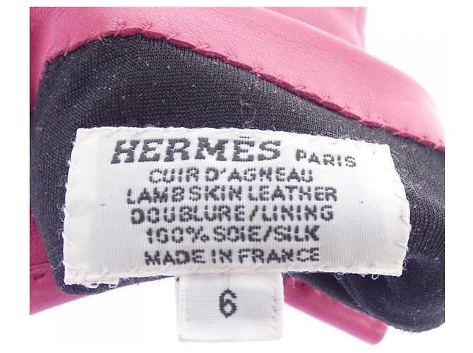 Hermès Hermes Bonnie Chaine d'Ancre Handschuhe Pink - Ansicht 3