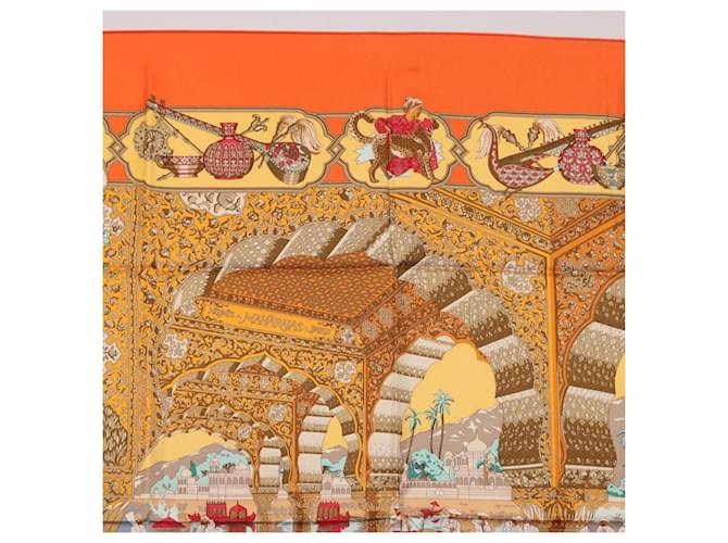Hermès Hermes Carré 90 Seta multicolore 90 x 90 cm Arancione - vista 3