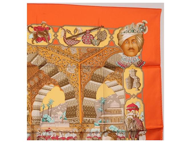 Hermès Hermes Carré 90 Seta multicolore 90 x 90 cm Arancione - vista 4