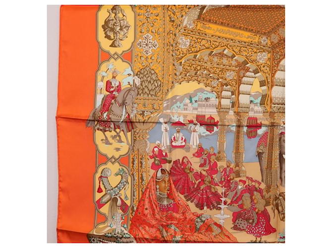 Hermès Hermes Carré 90 Seta multicolore 90 x 90 cm Arancione - vista 5